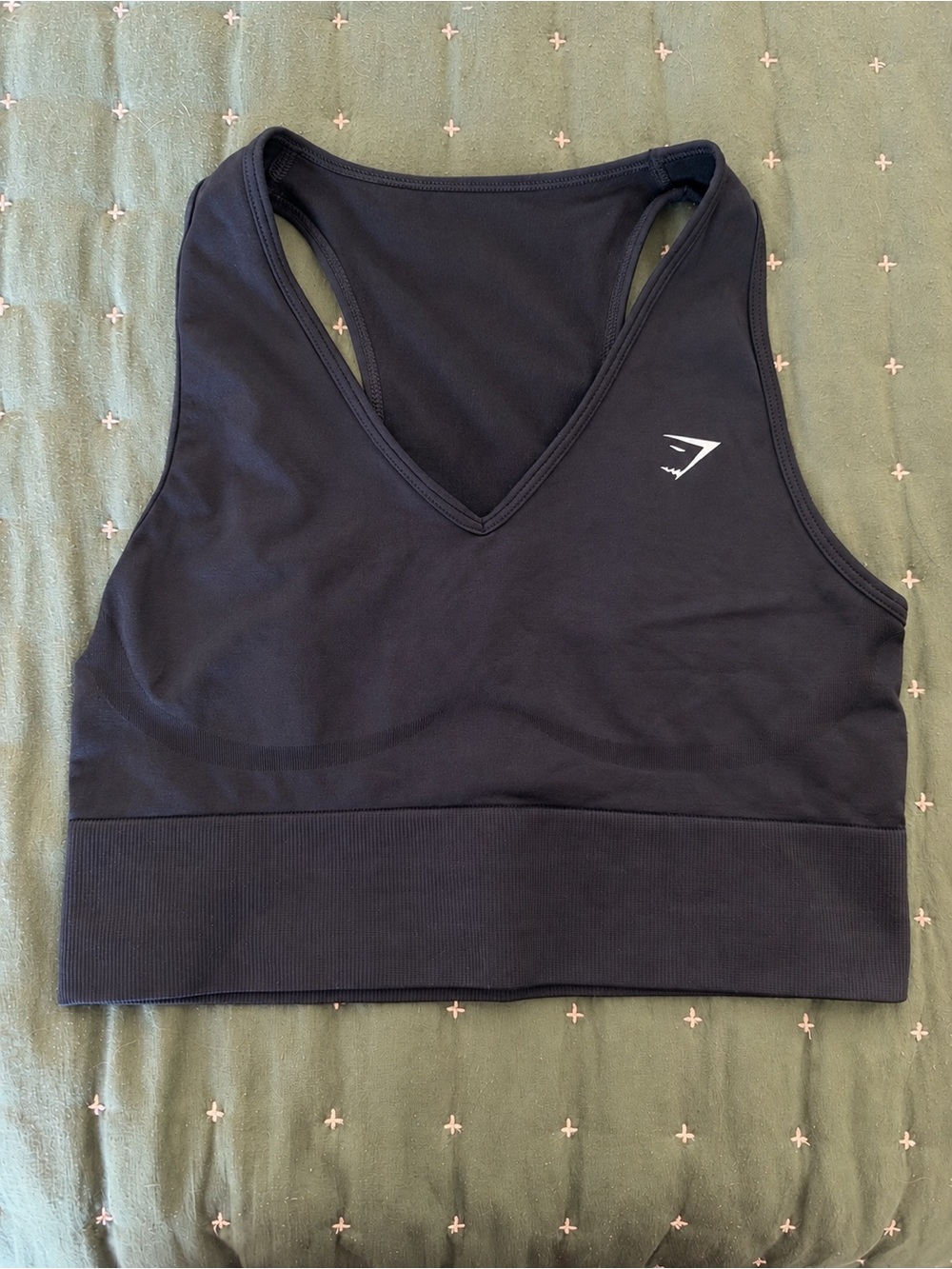 Gymshark Black V-Neck Sports Bra size large